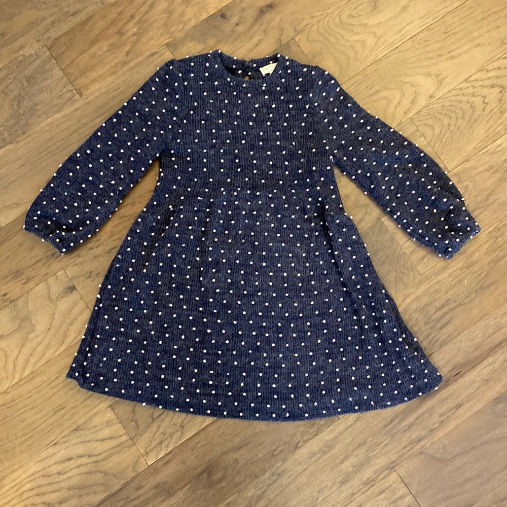 Mini Pom Pom Loose Knit Navy Dress by Hayden Girls